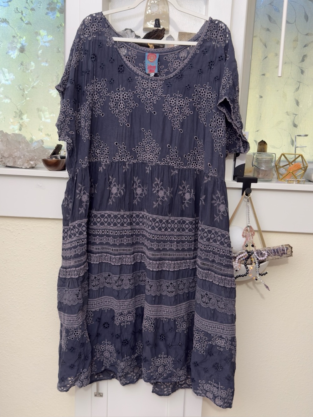 Johnny Was | Embroidered Eyelet Sleeveless Dress | 2X